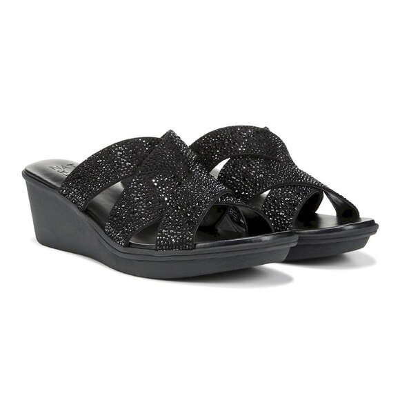 Naturalizer® Rowena 2 Sandals Black Wedges Women's Size 8W New in Box - Picture 6 of 9